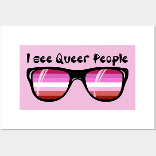 Lipstick Lesbian Sunglasses - Queer People Posters and Art